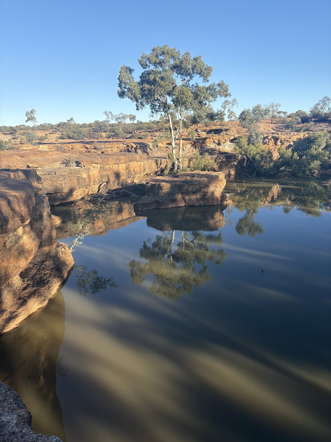 A waterhole in gorge country on the station